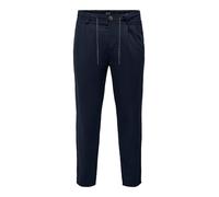 Only & Sons Onsleo Crop Linen Mix 0048 Pantalon, Bleu Marine, 29 W/32 L Homme