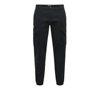ONLY & SONS Pantalon Cargo Oncarter pour Homme - Pantalon Cargo fuselé, Noir, 32W / 34L