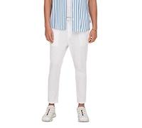 ONLY & SONS Onslinus Crop 0007 Cot Lin PNT Noos Pantalon en Tissu, Blanc éclatant, L Homme