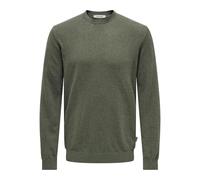 ONLY & SONS Onsloui Reg 12 Mel Crew Knit Pull en Tricot, Gris foncé/détails : mélangé, XL Homme