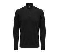 ONLY & SONS Onsloui Reg 12 Mel Half Zip Knit Pull en Tricot, Noir, L Homme