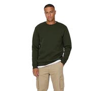 Only & Sons Pull Sweatshirt Homme Basique Coupe régulière Manches Longues sans Capuche ONSCERES, Couleurs:Vert, Size:L