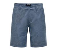 Only & Sons - Short Bermuda en Coton et Lin - Homme - Shorts - Bleu - Taille: XS