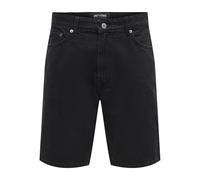 Only & Sons Short en Denim ONSFADE Taille Moyenne Loose Fit Shorts Black Denim S Black Denim S