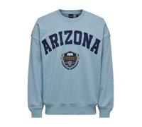 Only & Sons Sweat-shirt 'Lawson Life Vintage' bleu marine / bleu clair / caramel / blanc, Taille M