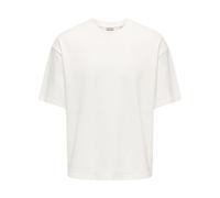 Only & Sons - T-shirt en coton à manches courtes et col rond - Homme - Tops - Blanc - Taille: L