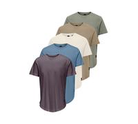 Only & Sons T-Shirt 'ONSMATT LONGY' crème / saphir / olive / aubergine, Taille XXL