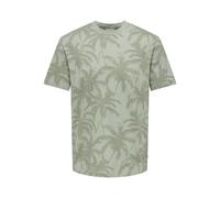 Only & Sons Tee Onsperry Life Reg Leaf AOP SS T-Shirt, Iceberg Green, M Hommes