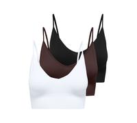 ONLY Soutien-gorge 'ONLVICKY' brun foncé / noir / blanc, Taille 70-75
