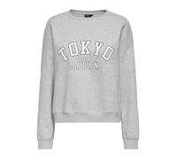 ONLY Sweat-shirt gris / noir / blanc, Taille L