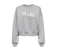 ONLY Sweat-shirt 'ONLALMA' gris clair / blanc perle, Taille L