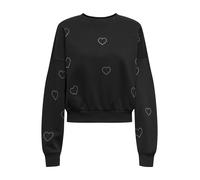 ONLY Sweat-shirt 'ONLBERIT' noir / argent, Taille L