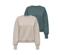 ONLY Sweat-shirt 'ONLBROOKE' pierre / vert foncé, Taille L