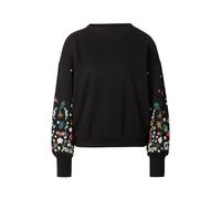 ONLY Onlbrooke L/S O-Neck Flower SWT Sweat-Shirt, Noir/imprimé : Fleurs à Manches, XS Femmes