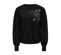 ONLY Sweat-shirt 'ONLCamela Brooke' noir / transparent, Taille S