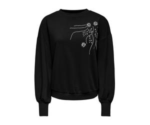 ONLY Sweat-shirt 'ONLCamela Brooke' noir / transparent, Taille XL