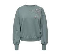 ONLY Sweat-shirt 'ONLCamela Brooke' vert foncé / argent, Taille XL