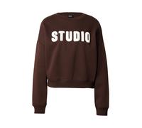 ONLY Sweat-shirt 'ONLSWEAT' brun foncé / blanc, Taille XL