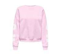 ONLY Sweat-shirt Onlsweat manches longues imprimé dos et manches prune/blanc cassé Taille M