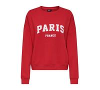 ONLY Sweat-shirt rouge feu / blanc, Taille L