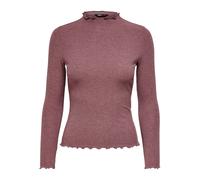 ONLY ONLEMMA L/S High Neck Top Noos JRS T-Shirt, Marron Rose-Détail : mélangé, M Femme