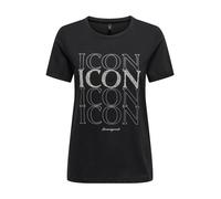 ONLY T-shirt noir / argent / blanc, Taille L