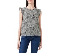 Only T-Shirt Onlann Star S/L Frill Top Ptm pour Femme, Seagrass/AOP:Dot Leo, L