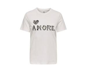ONLY T-shirt 'ONLDITTE' crème / noir / blanc, Taille L