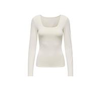 ONLY T-shirt Onlea manches longues col profond Cloud Dancer M Femme