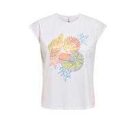 ONLY T-shirt 'ONLELA' azur / mandarine / rose clair / blanc, Taille S