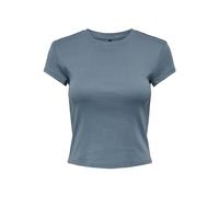 ONLY T-Shirt Onlelina S/S à col Rond JRS pour Femme, Bleu, XXS