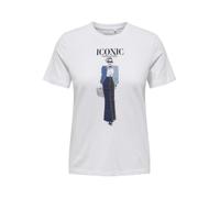 ONLY T-shirt 'ONLEmma' bleu denim / bleu clair / noir / blanc, Taille L