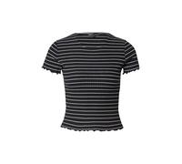 ONLY Haut Court Onlemma Stripe S/S JRS pour Femme, avec col Rond et Manches Courtes, Noir, L