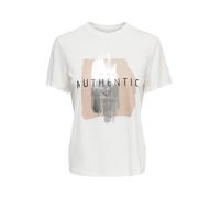 ONLY T-shirt 'ONLFREE' poudre / noir / argent / blanc cassé, Taille L