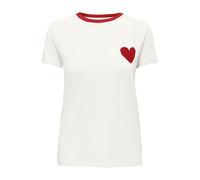 ONLY T-shirt 'ONLHEART' rouge foncé / blanc, Taille XL