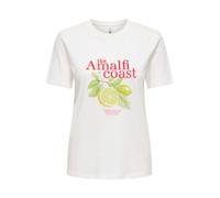 ONLY T-shirt 'ONLHENNY' citron vert / roseau / grenadine / blanc, Taille L