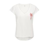Only Onlimelda Life S/S Vneck Beads Top Csjrs, Cloud Dancer, S Femmes