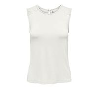 ONLY T-Shirt OnLKANYE S/L Lace Mix JRS pour Femme, Cloud Dancer, Taille L, Cloud Dancer, L