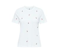 ONLY T-shirt 'ONLKetty' vert / rouge carmin / blanc, Taille XL