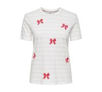 ONLY T-shirt 'ONLKIRA' rose ancienne / rouge / blanc, Taille S