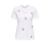 ONLY T-shirt 'ONLKITA' rose / noir / argent / blanc, Taille XL