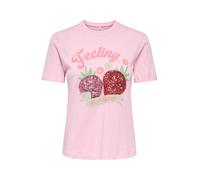 ONLY T-shirt 'ONLKITA' vert clair / rose / rose clair / rouge carmin, Taille L