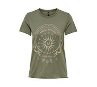 ONLY T-shirt 'ONLLucy' brocart / gris clair / olive, Taille S
