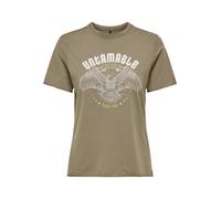 ONLY Onllucy Reg S/S Haut Jrs Noos Femme T-shirt, Noyer/Imprimé : Untamable, M