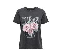 ONLY T-shirt 'ONLLUCY' gris clair / vert pastel / rose / noir, Taille XS
