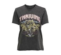 ONLY T-shirt 'ONLLUCY' gris / kiwi / rose / noir, Taille XS