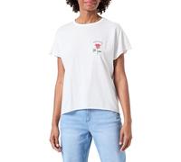 ONLY T-Shirt Onllucy Life S/S Roses Top Box JRS pour Femme, Blanc., S