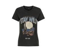 ONLY T-shirt 'ONLLUCY' mastic / bleu marine / brocart / noir, Taille M