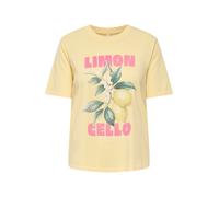 ONLY T-shirt 'ONLLucy Monja' jaune / vert foncé / rose clair / blanc, Taille L