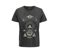ONLY T-shirt 'ONLLucy' or / noir / blanc cassé, Taille XL